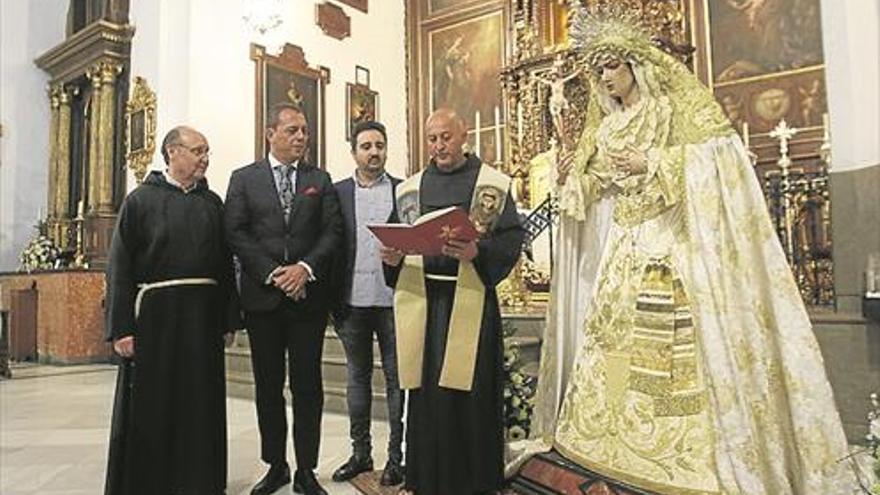 Bendecida en Capuchinos una Virgen para un pueblo de Italia