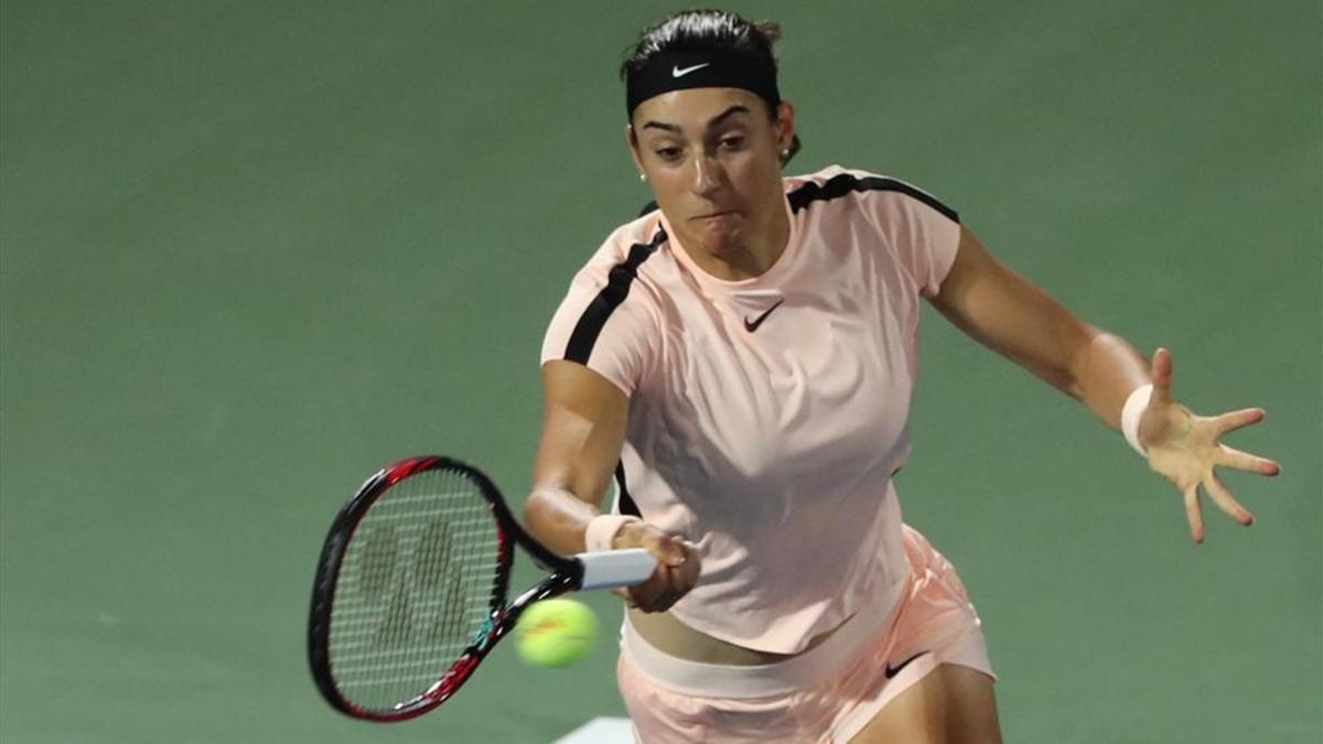 Caroline Garcia en el torneo de Dubai