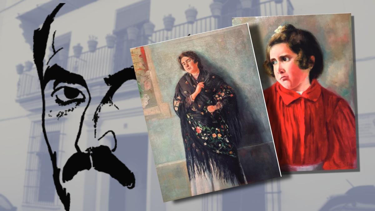 Debajo del cuadro 'Mujer con mantón de manila' (a la izq.) de Juan Ramón Jiménez se encontraba escondido otro lienzo del poeta, 'Niña de rojo' .