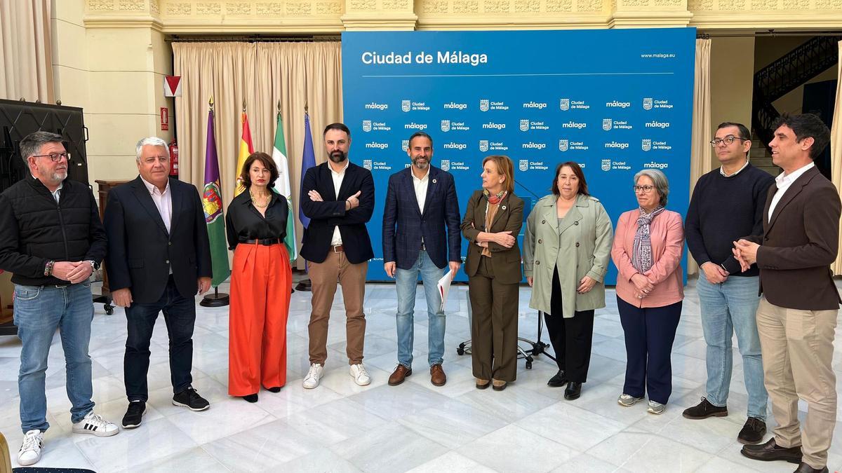 El grupo municipal socialista en el Ayuntamiento de Málaga.