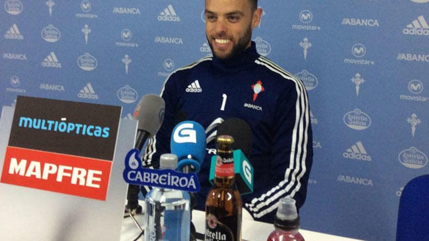 Sergio, esta mañana en la sala de prensa. // J.B.