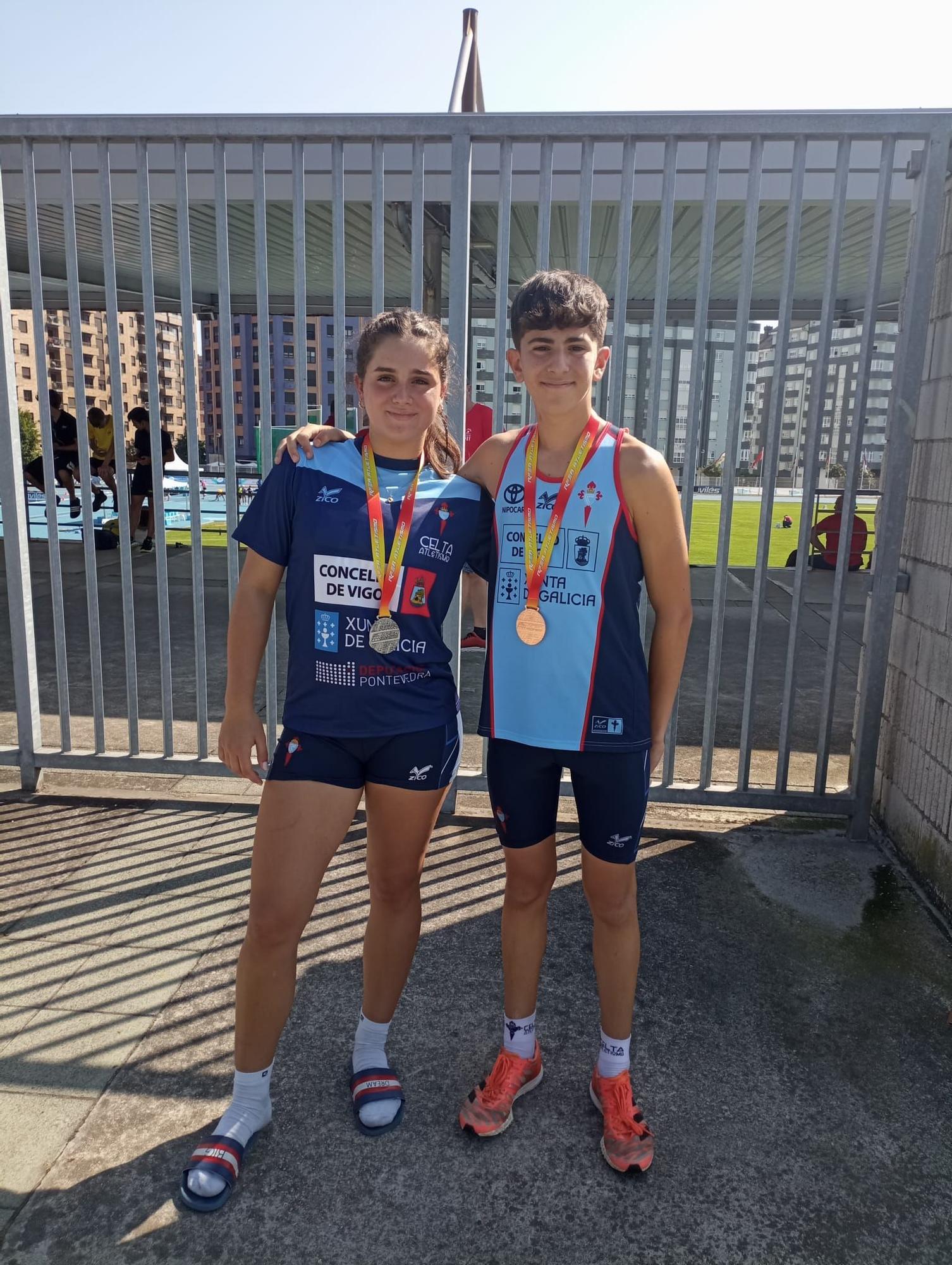 Andrés, en el campeonato Nacional, con Mar Simón.