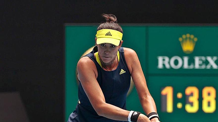 Muguruza, ayer, durante su partido. |  // REUTERS