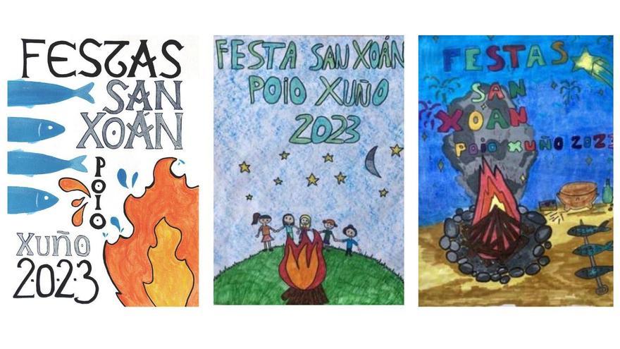 Carteis gañadores do concurso 2023, entre os que se atopa o elixido para ser a imaxe oficial dos festexos.