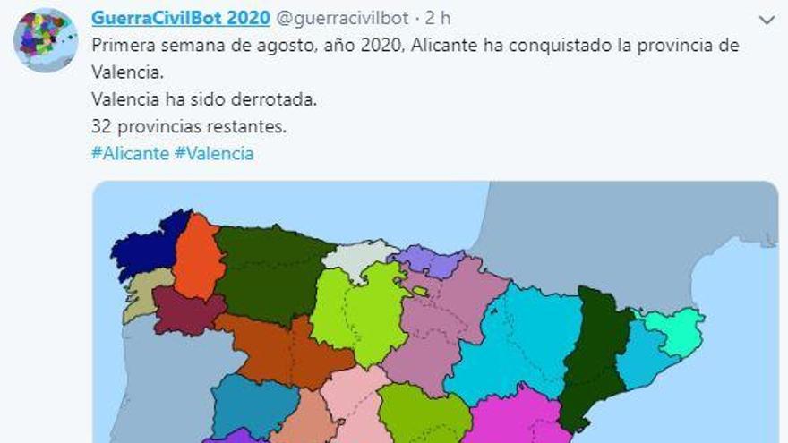 Guerra Civil Bot: Alicante conquista Valéncia en agosto del año 2020