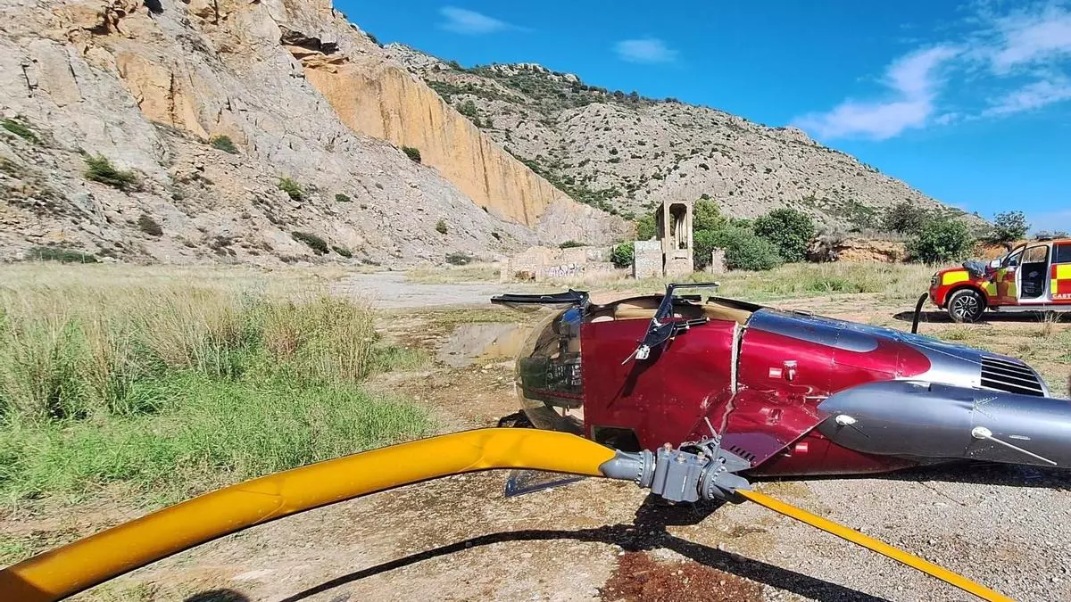 Milagro en Castellón: se estrella un helicóptero y no hay heridos