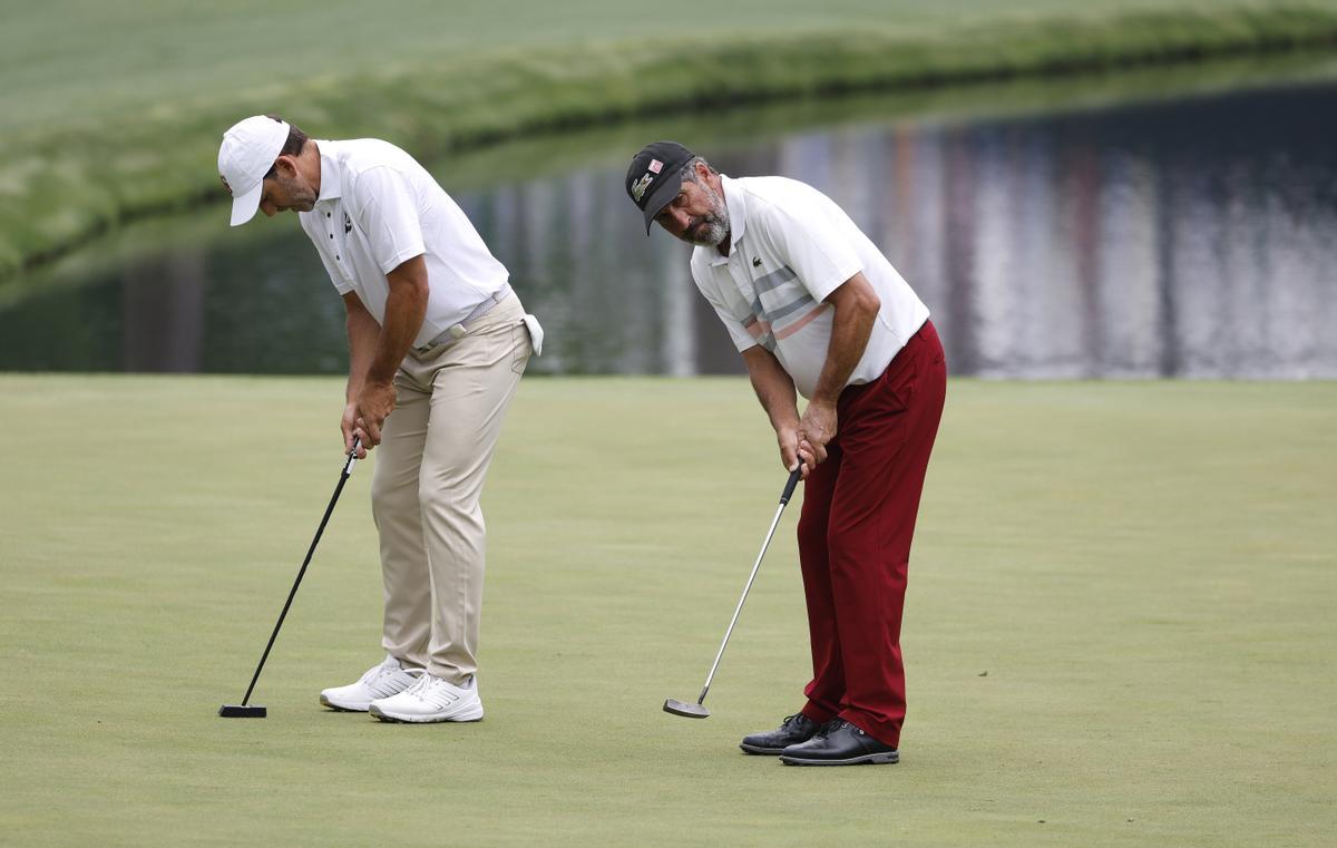 Sergio García y Chema Olazábal, esta semana en Augusta.