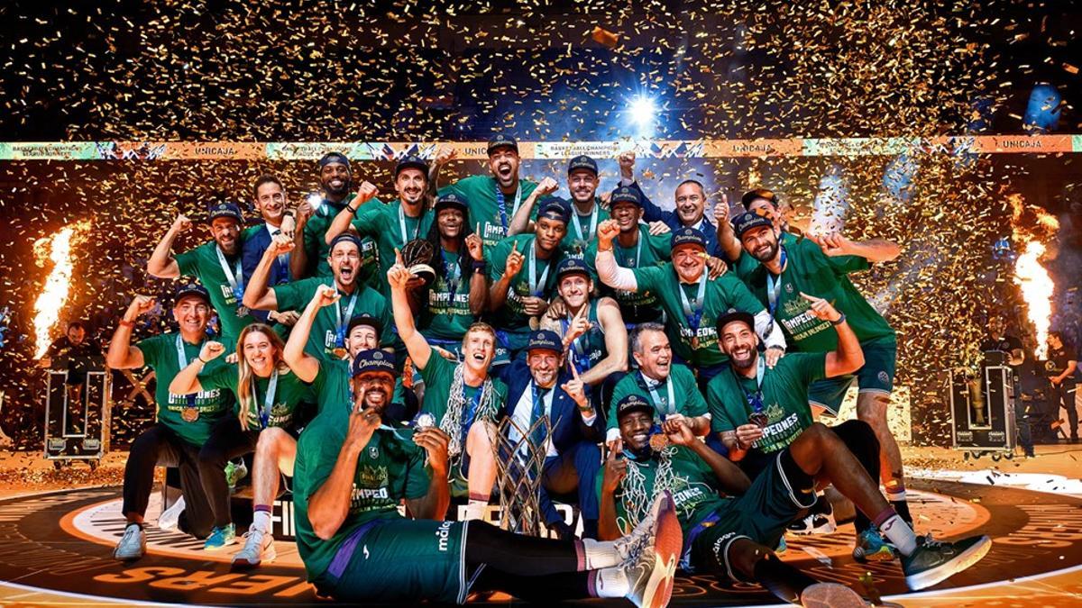 El Unicaja alzó en abril su primer título de la Basketball Champions League.