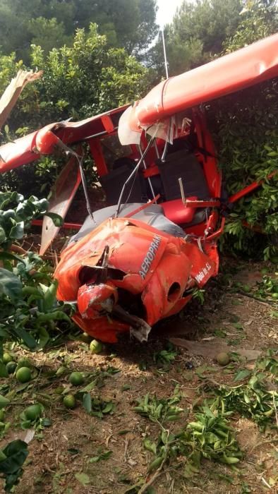 Una avioneta cae en Villar del Arzobispo y deja dos heridos