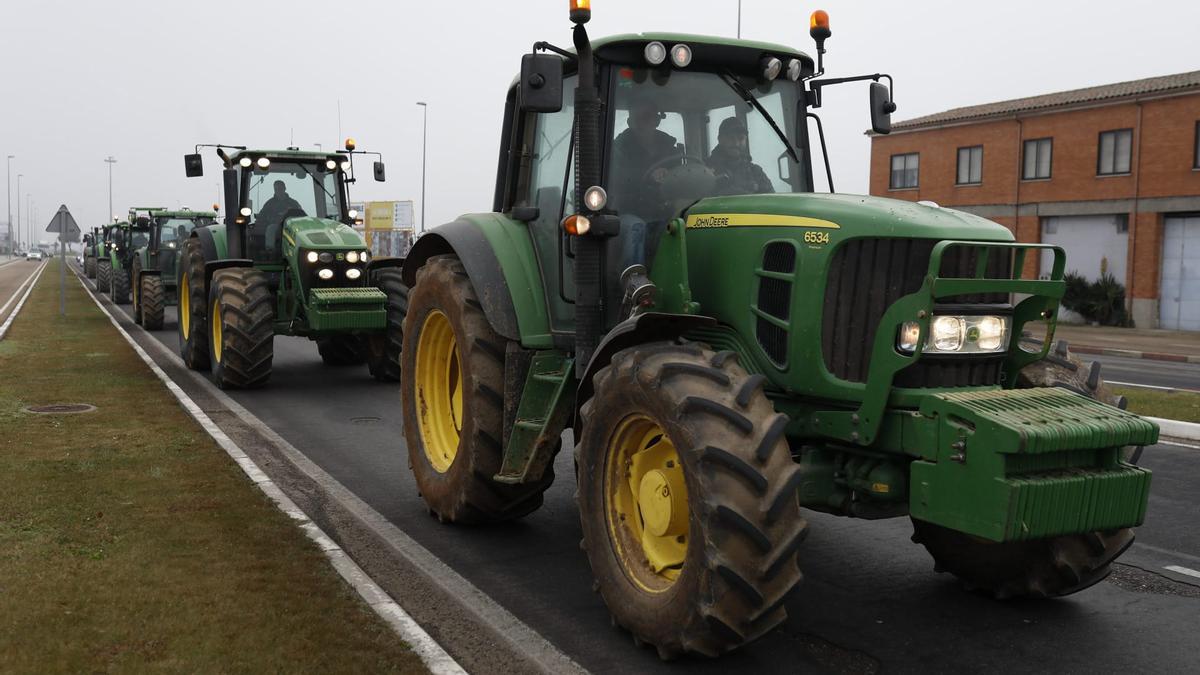 Los agricultores llegan en sus tractores a Zamora capital.