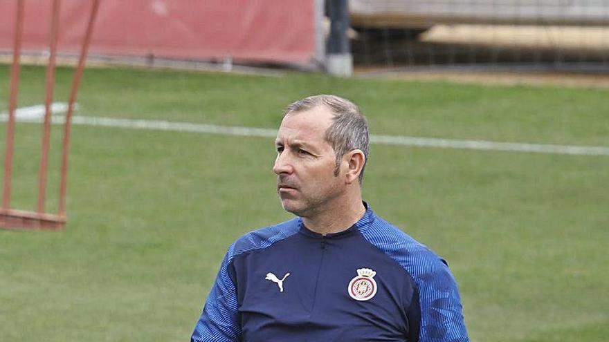 Fabián Rivero, durant un entrenament a Montilivi.