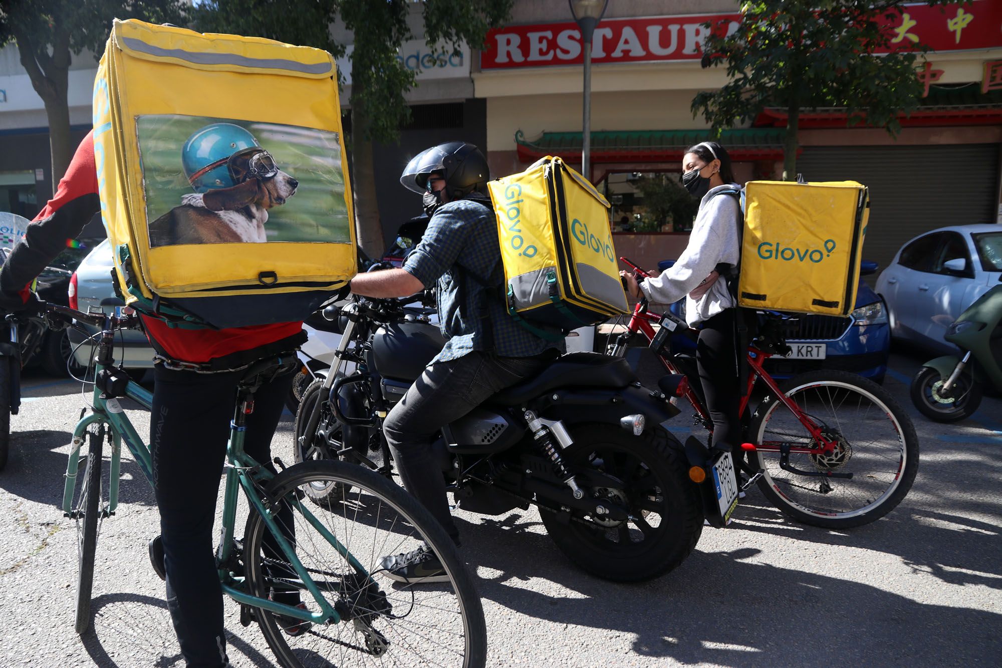 Las imágenes de la protesta contra la nueva Ley Rider en Málaga