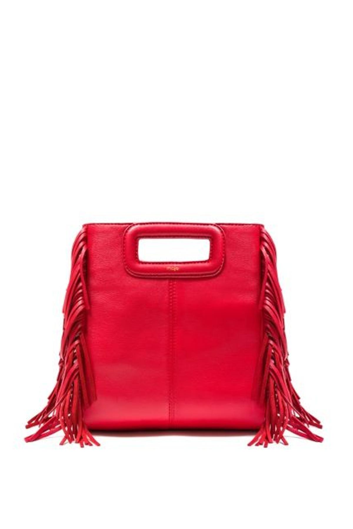 The M Bag by Maje de piel en rojo