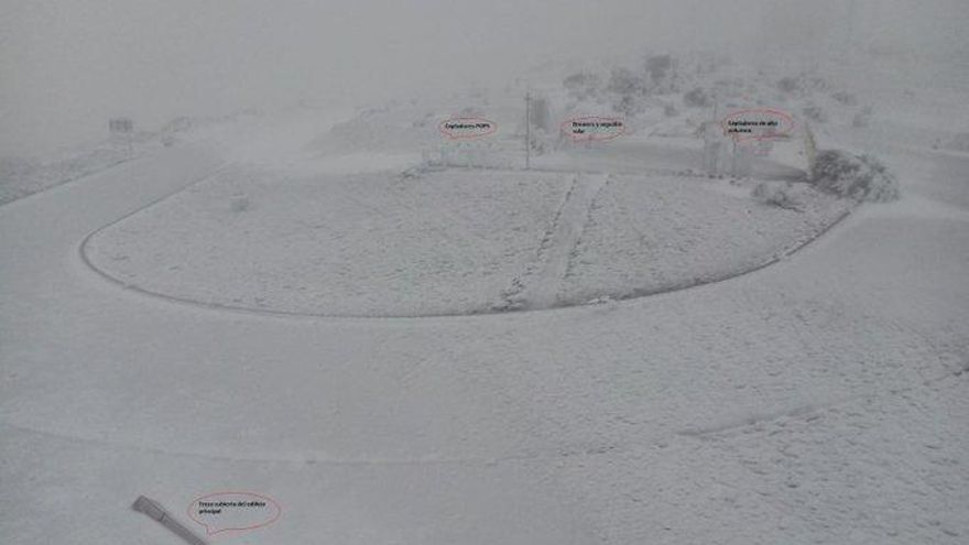 Nieve en el Teide tras el paso de la borrasca Celia