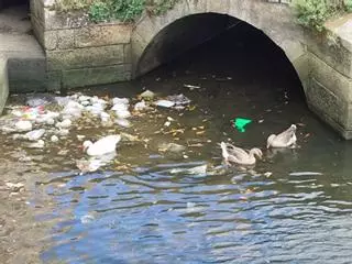 Aumentan los vertidos líquidos y residuos sólidos en el río O Con a su paso por Vilagarcía
