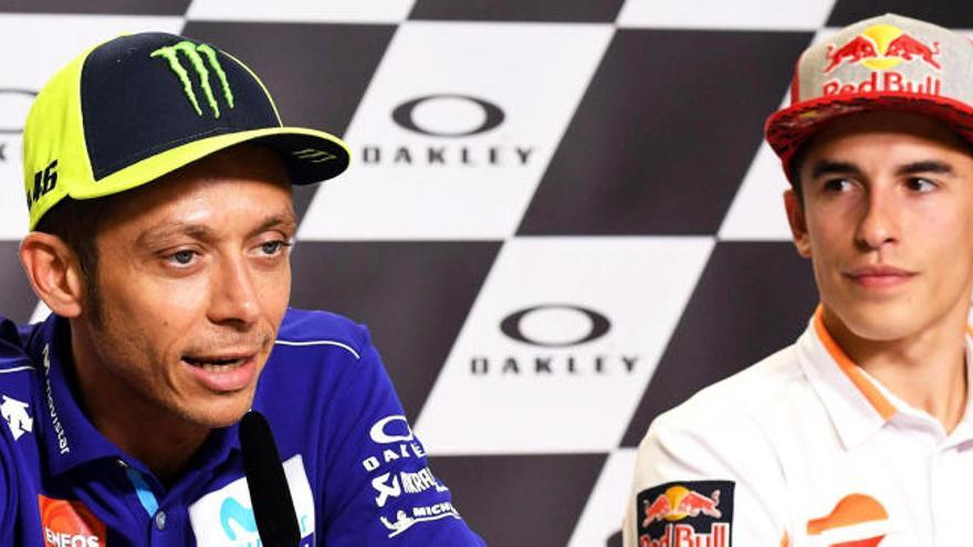 Marc Márquez y Valentino Rossi coincidieron en rueda de prensa por primera vez desde Argentina.