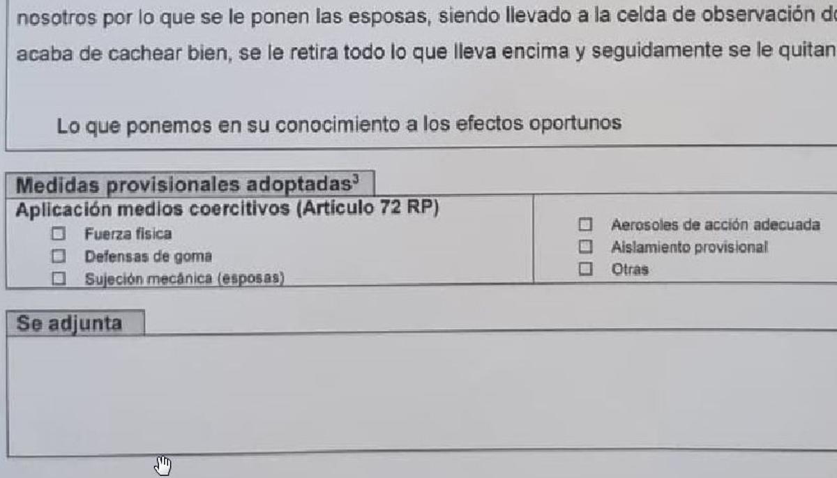 Un parte de incidente regimental