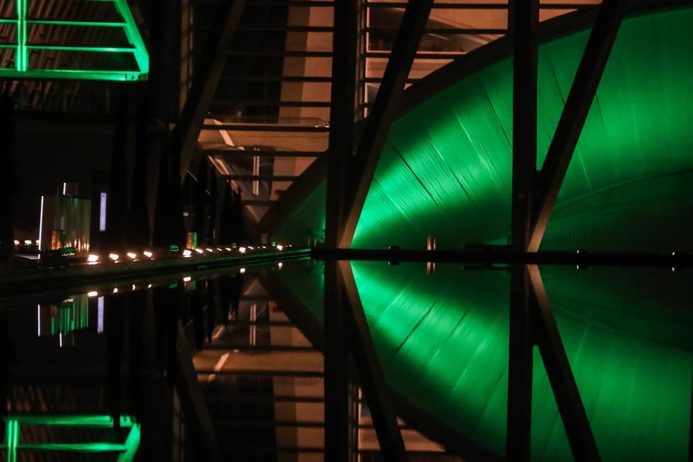 Las Artes y las Ciencias se iluminan de verde