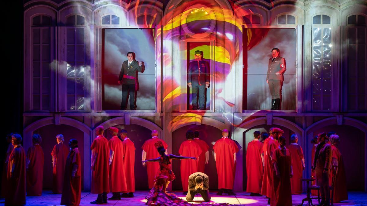 Representación de ‘Negrín, la ópera’ en el Teatro Pérez Galdós.