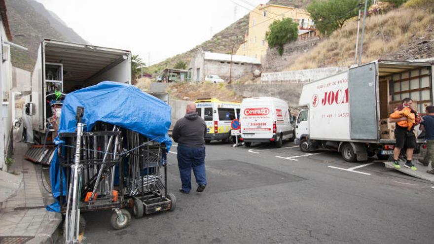 Rodaje de una película en un barrio de Santa Cruz.