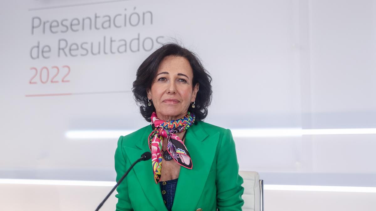 La presidenta de Banco Santander, Ana Botín, en la presentación de los resultados de la entidad el pasado 2 de febrero
