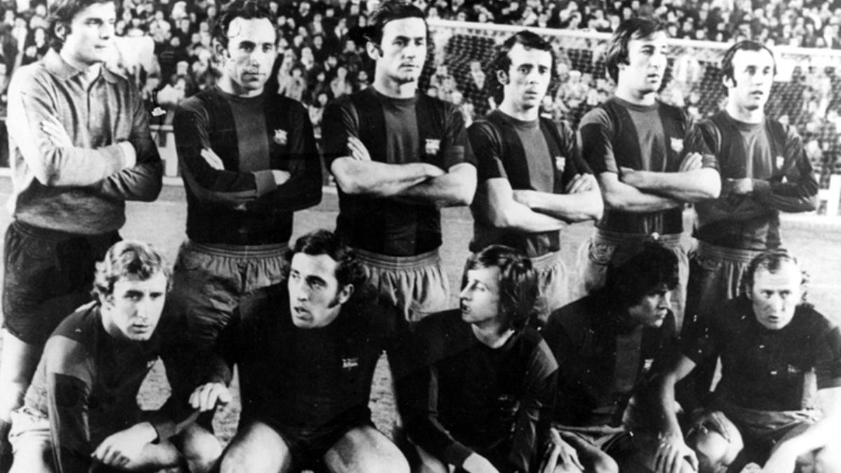 El once del FC Barcelona que ganó 0-5 al Real Madrid en 1974 en el Santiago Bernabéu