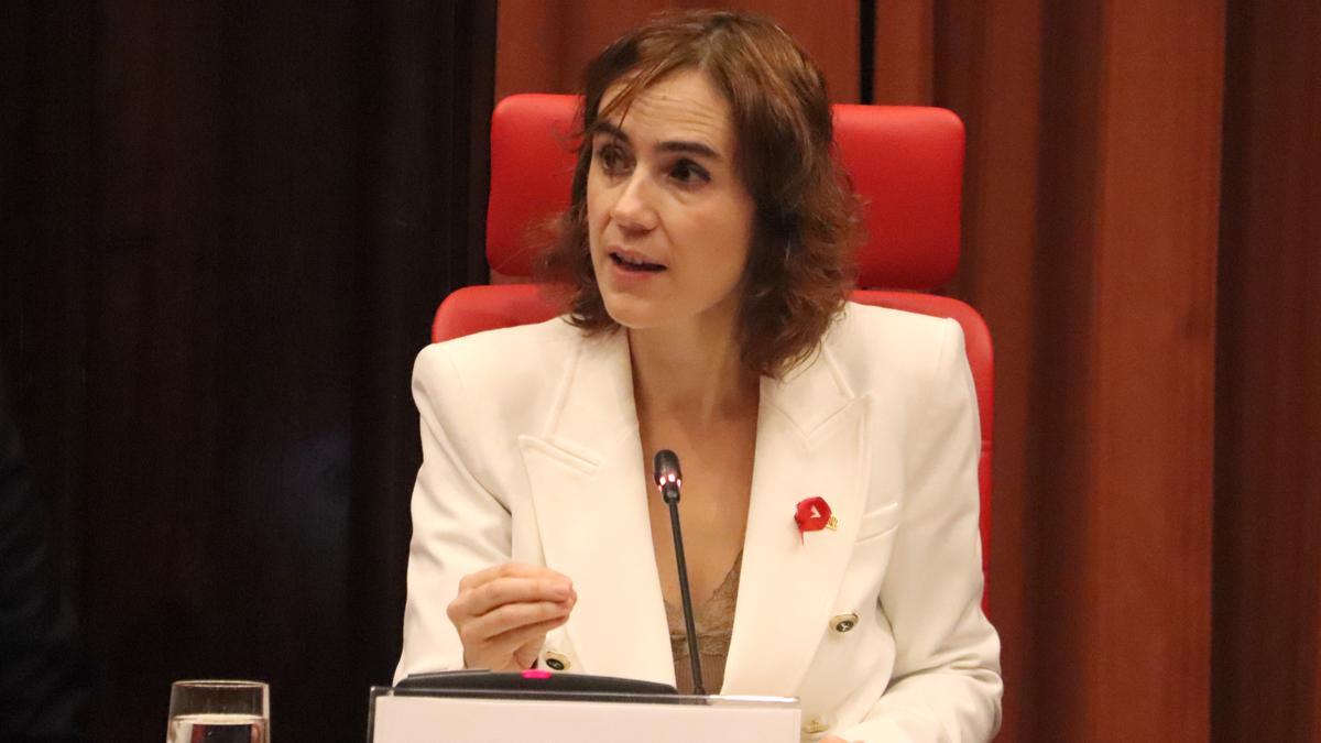 La consellera de Justícia, Drets i Memòria, Gemma Ubasart, durant una compareixença a la Comissió de Justícia del Parlament.