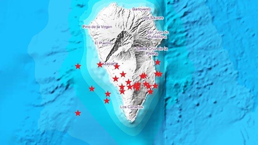 Detectan 25 terremotos la pasada madrugada en La Palma