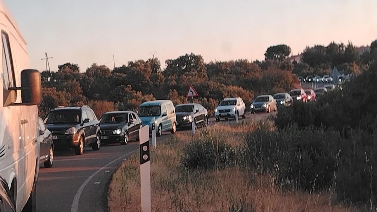 Coches paralizados en la N-631