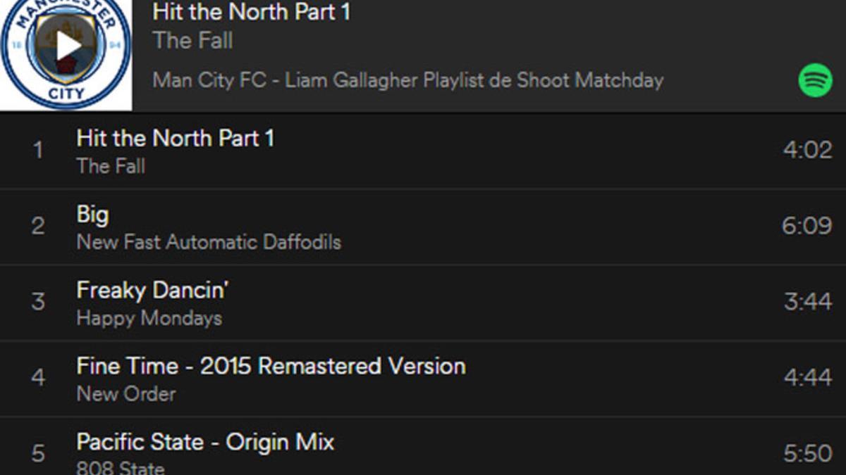 Esta es la lista de'spotify' confeccionada por Liam Gallagher