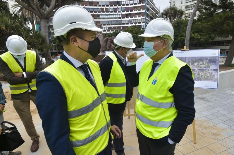 Obras de la peatonalización de la Plaza de España