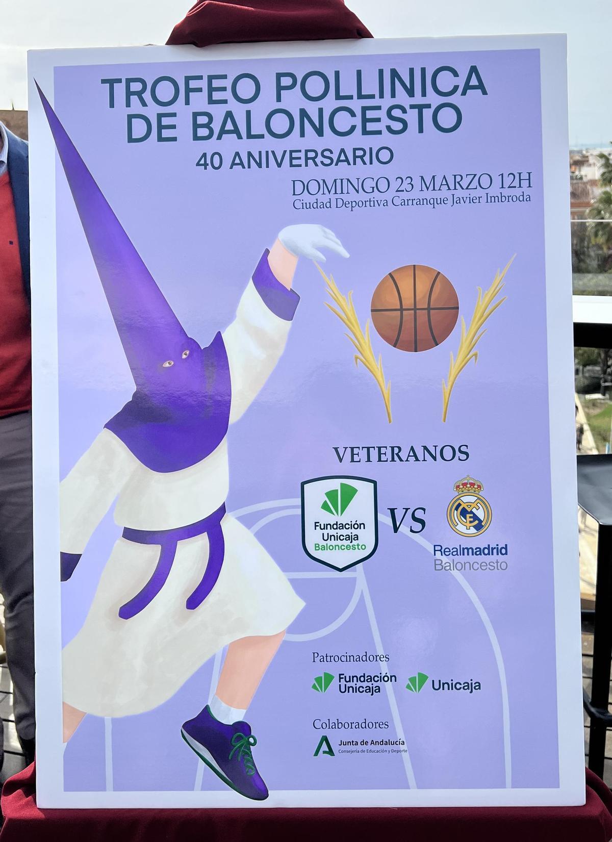 Imagen del cartel del Trofeo Pollinica de Baloncesto 40º Aniversario.