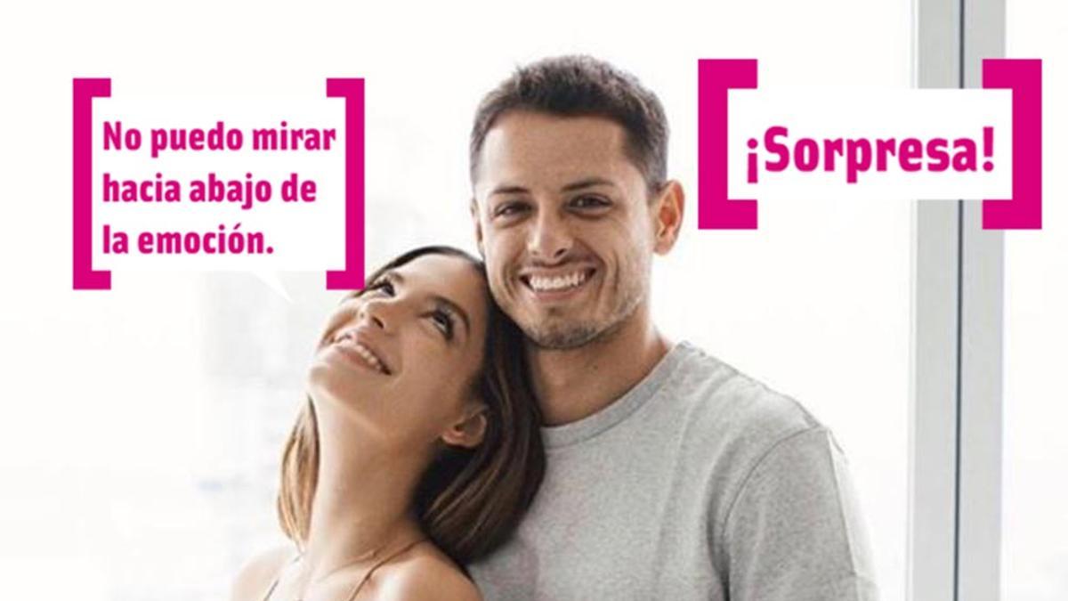 Chicharito y Sarah Kohan anunciando embarazo