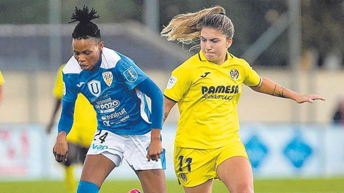 El Villarreal femenino, en su victoria ante el Alhama, en su anterior desplazamiento.