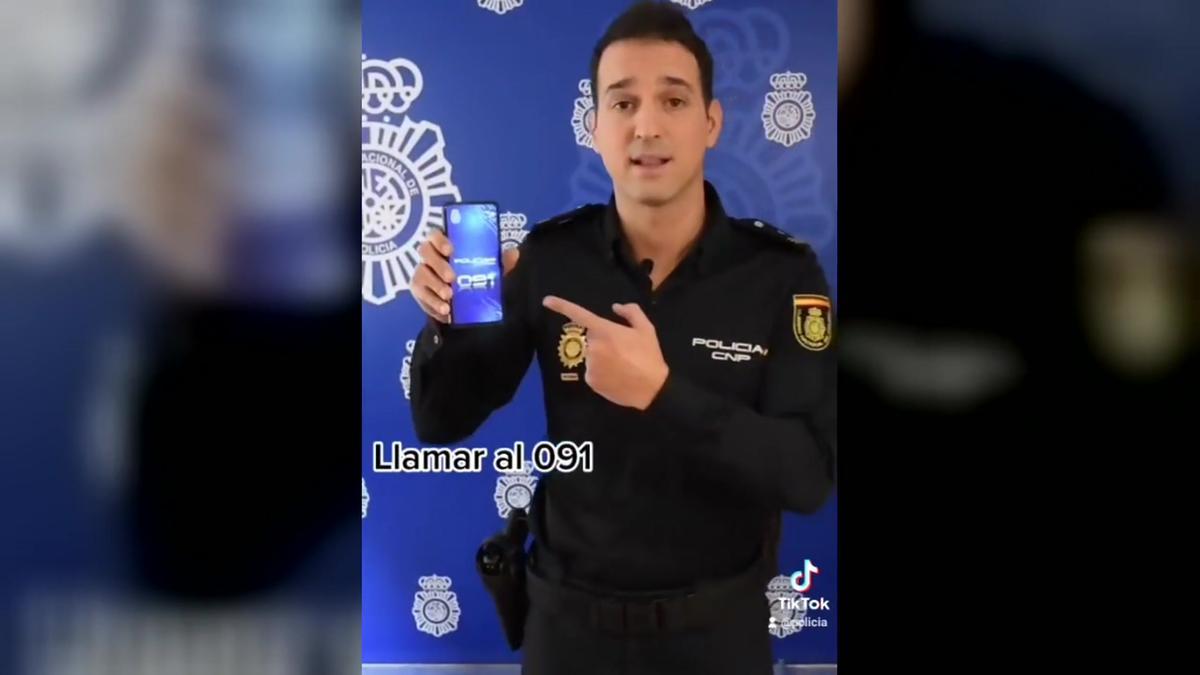 Vídeo de la Policía Nacional en TikTok.