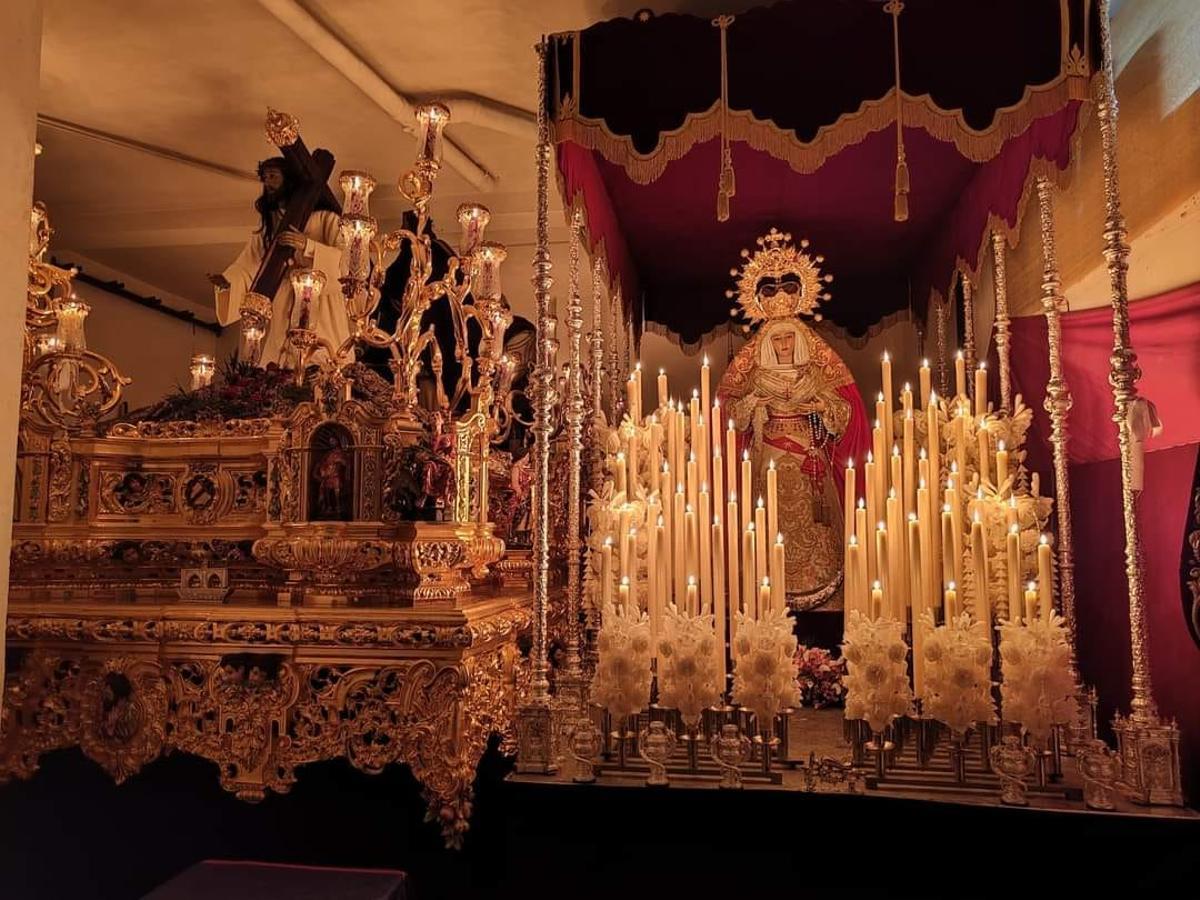 Los tronos e imágenes de la Hermandad de Nuestro Padre Jesús de la Caída y María Santísima del Rosario de Elche