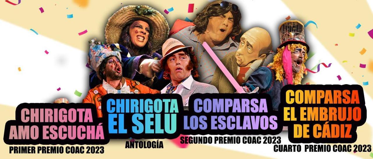 Chirigotas y comparsas participantes del Festival de Primavera 2023.
