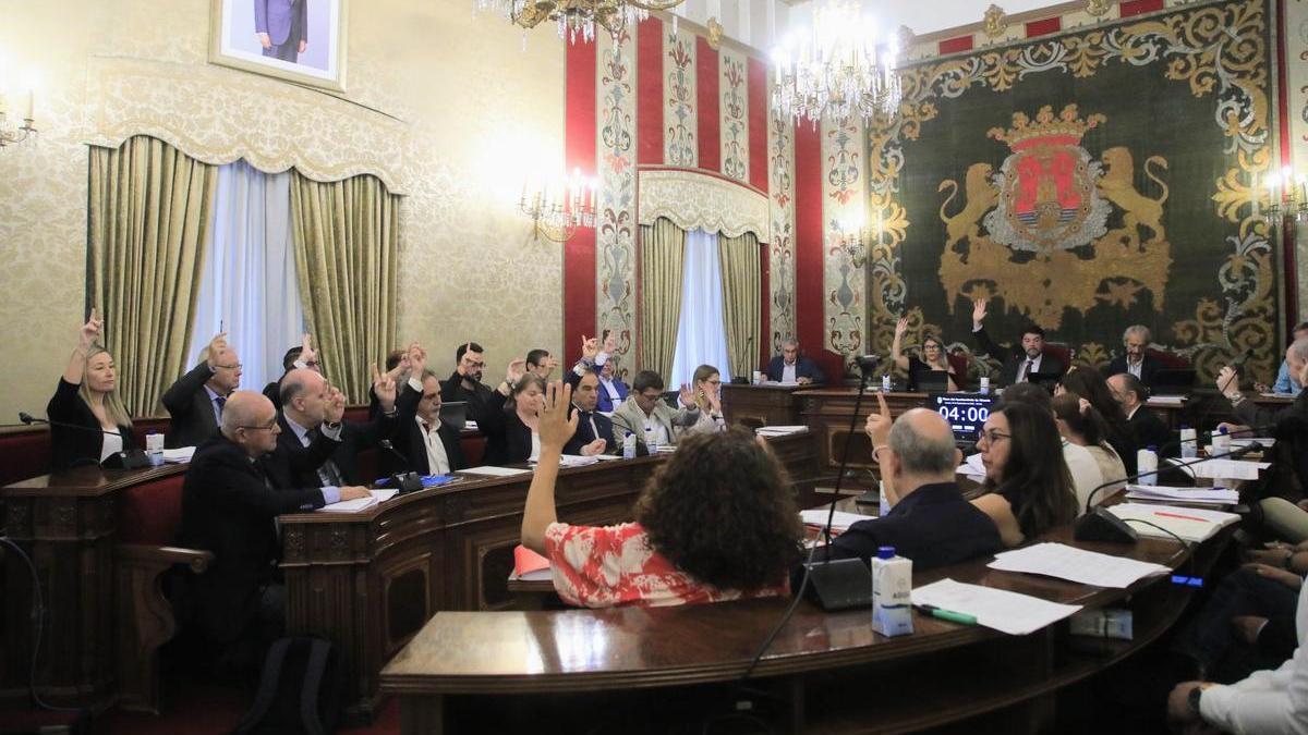 Imagen del Pleno municipal en el que se ha leído la declaración institucional propuesta por el equipo de gobierno.