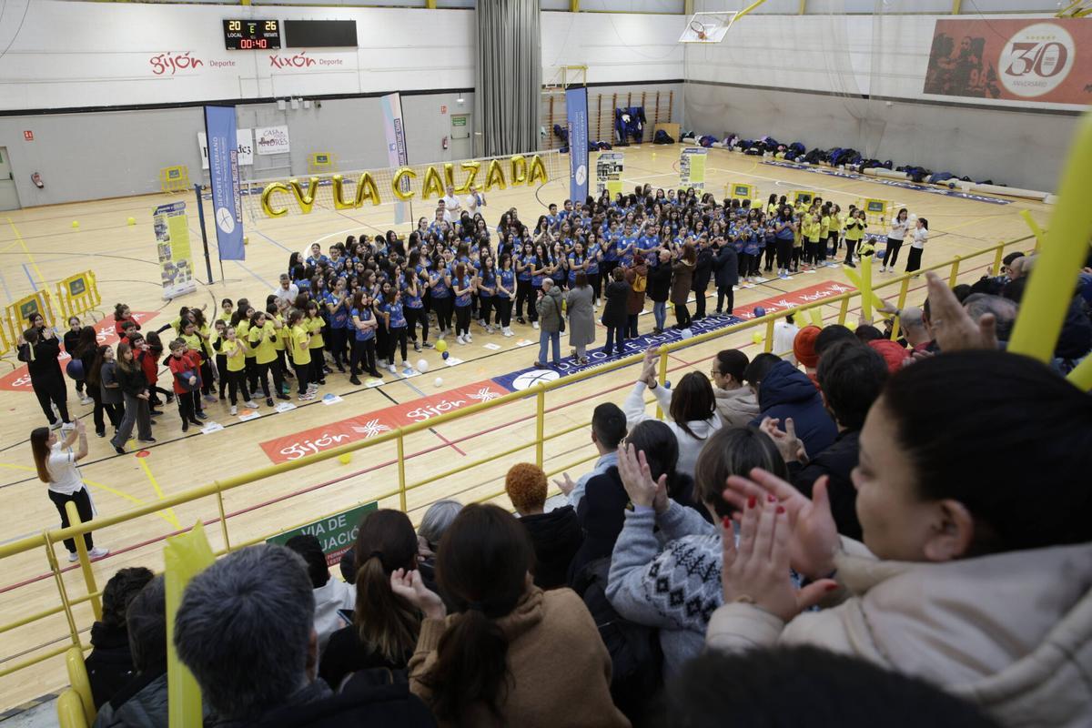 Gijón. Presentación de escuelas deportivas y equipos 2025/26 del CV La Calzada y 40 aniversario.