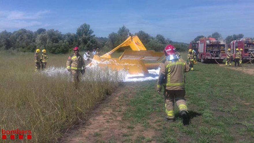 El camp on una avioneta ha fet un aterratge forçós