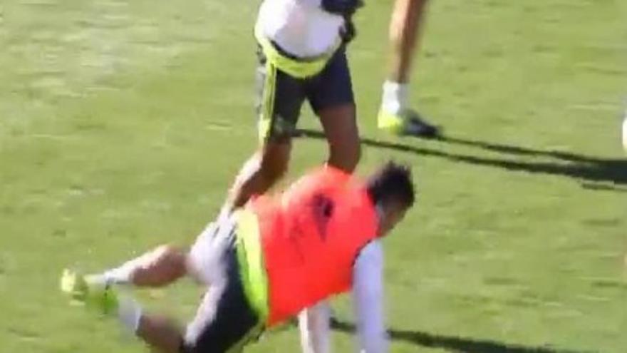 Gran enfado de Cristiano en el entrenamiento del Real Madrid