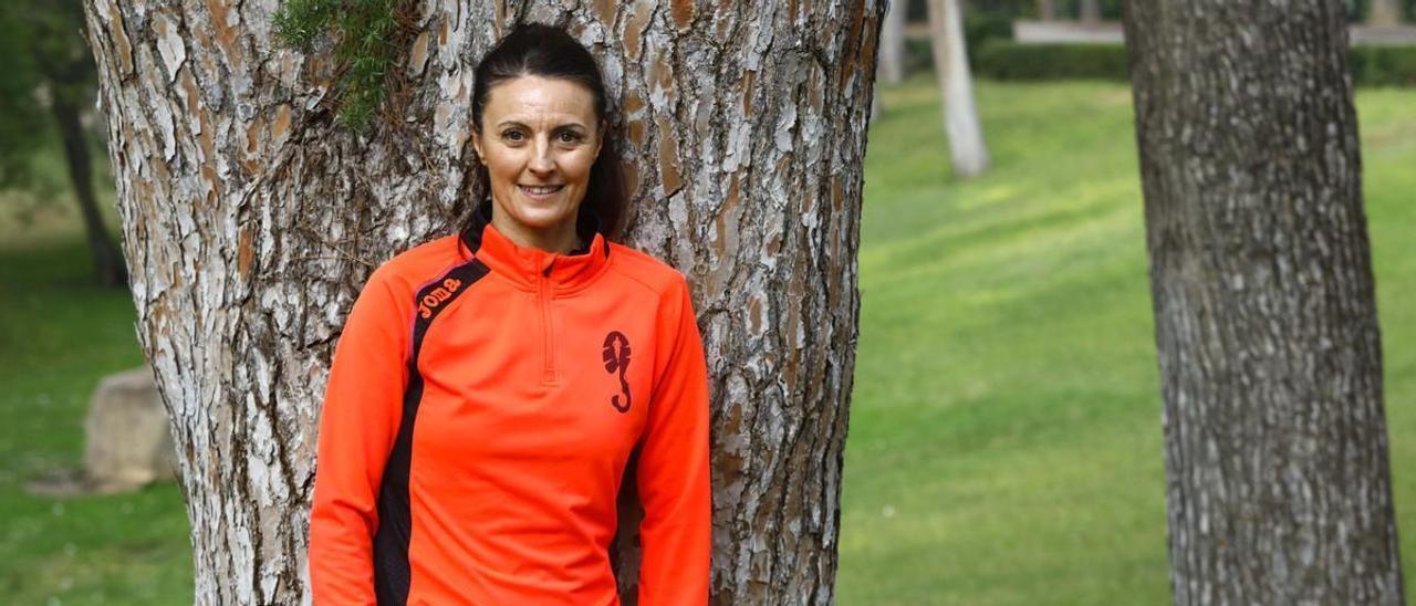 María José Pueyo, preparada para entrenar.