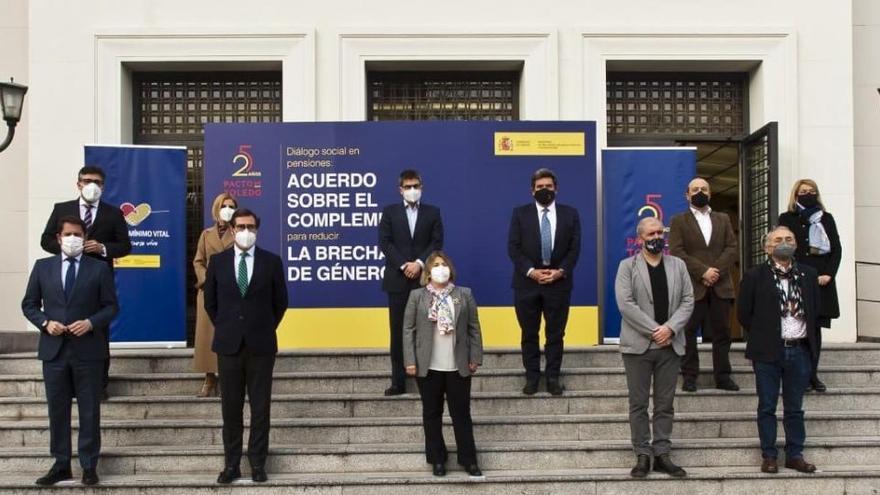 José Luis Escrivá, Antonio Garamendi, Gerardo Cuerva, Unai Sordo y Pepe Álvarez