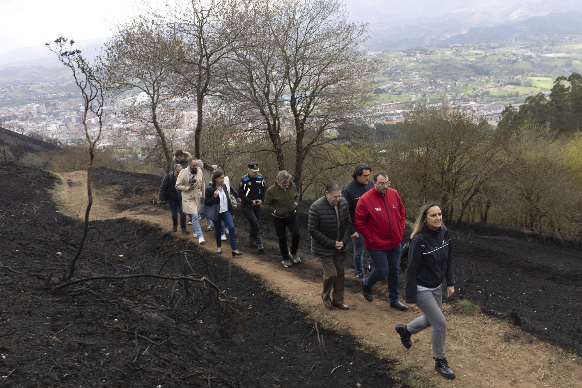 El Naranco, en Oviedo, devastado por las llamas