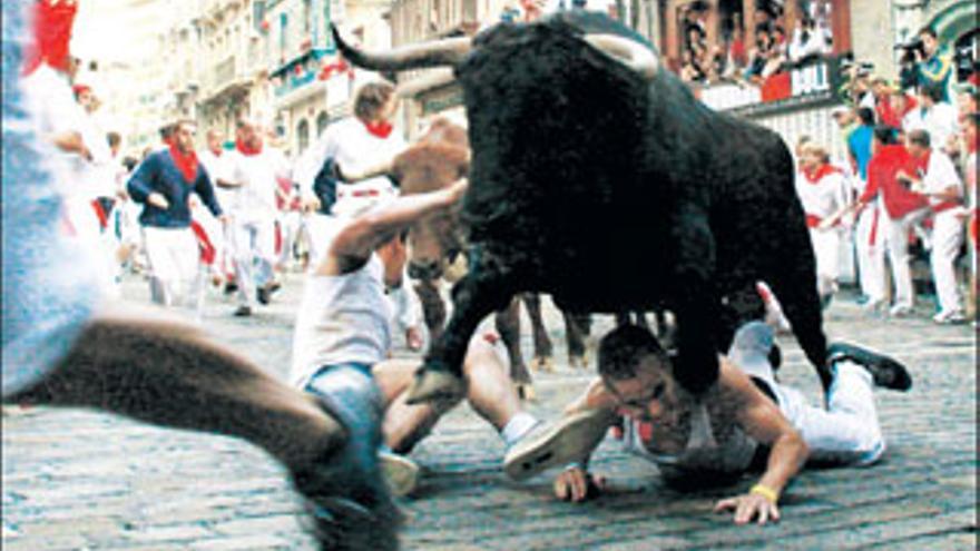 Siete atendidos en hospitales tras el cuarto encierro de los Sanfermines