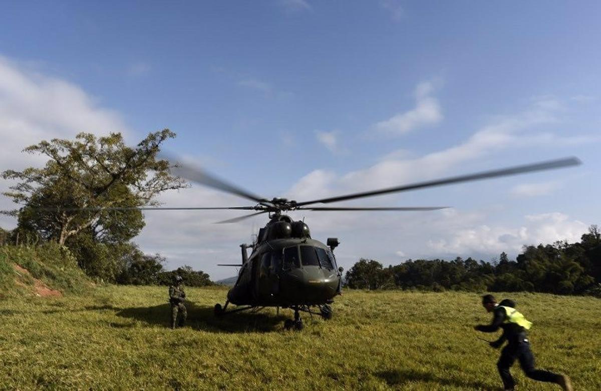 Imagen de archivo de un helicóptero militar colombiano en Antioquia.