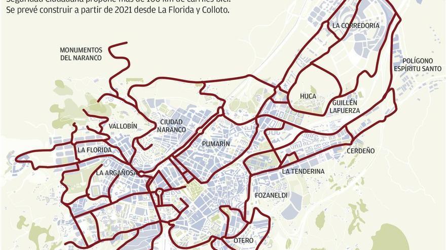 Oviedo proyecta cien kilómetros de carriles bici para convertirse en un paraíso ciclista