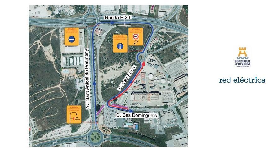 Canvi de circulació a Cas Ferró per les obres de la línia elèctrica soterrada