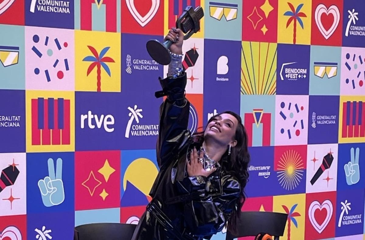 Chanel, tras ser elegida representante de España en Eurovisión. Chanel, tras ser elegida representante de España en Eurovisión.