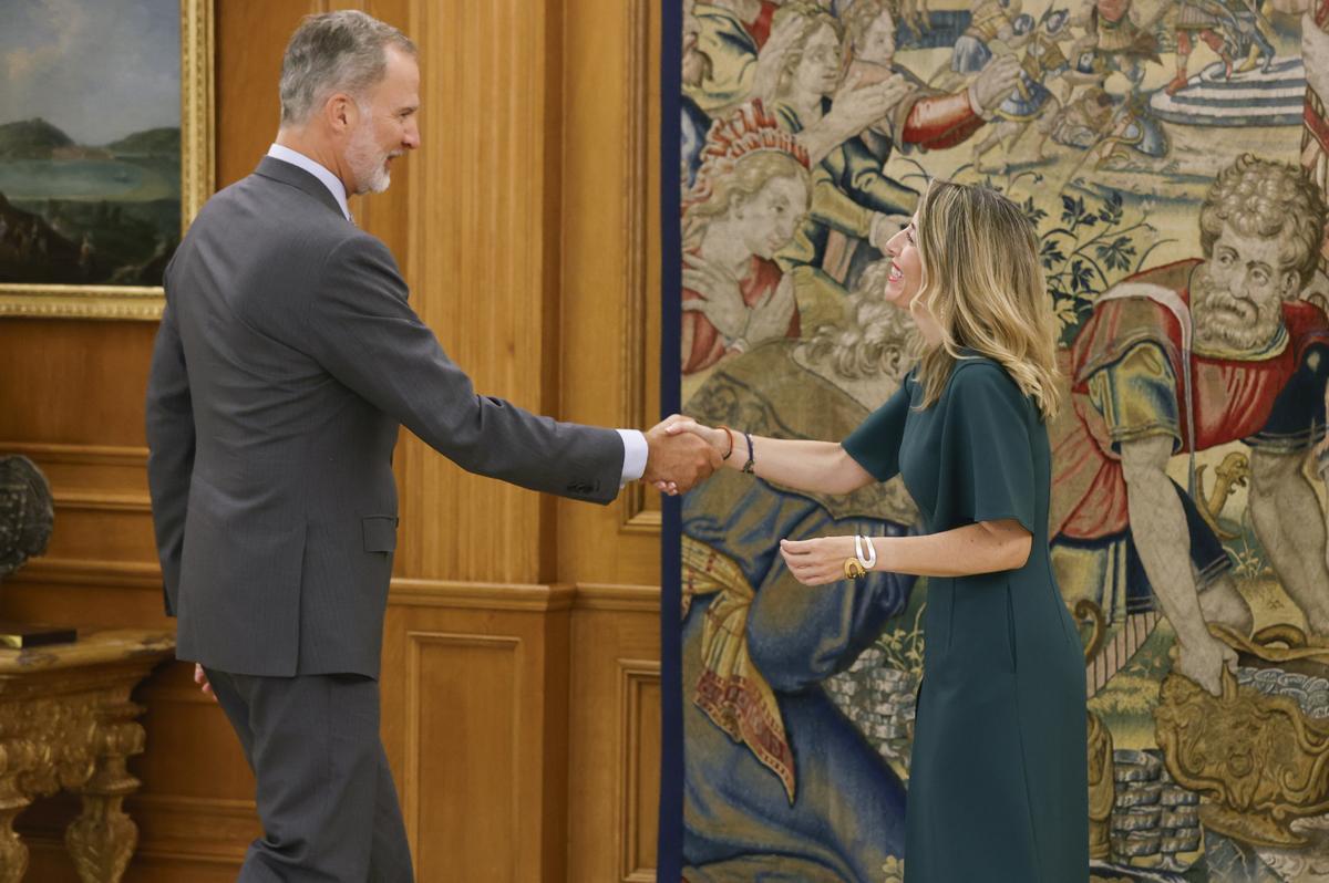 Felipe VI se reúne con la presidenta de Extremadura María Guardiola Felipe VI se reúne con la presidenta de Extremadura María Guardiola